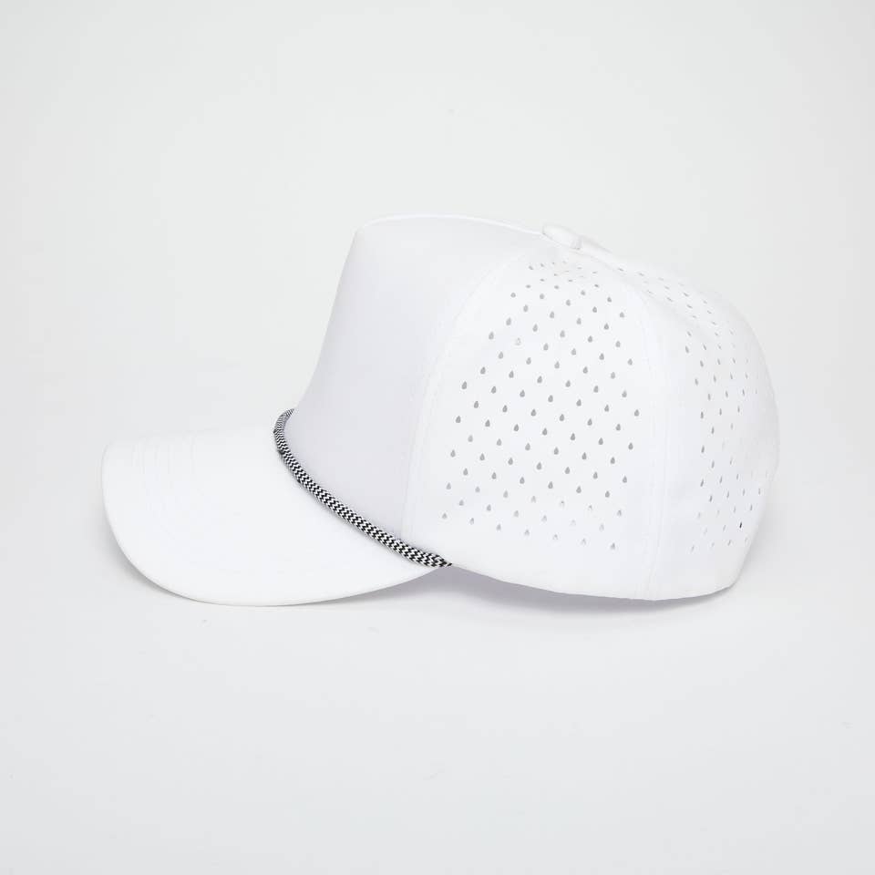 Funky Junque - Wholesale Baseball Cap - Unisex - Blank Laser Cut Golf Rope Cap - White1