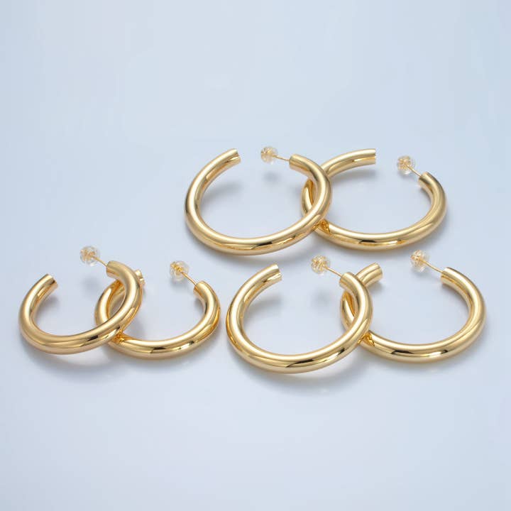 Aim Eternal - Wholesale Hoop Earrings - 24K Gold Filled 40mm, 45mm, 35mm Hoops | AD720 - AD7225