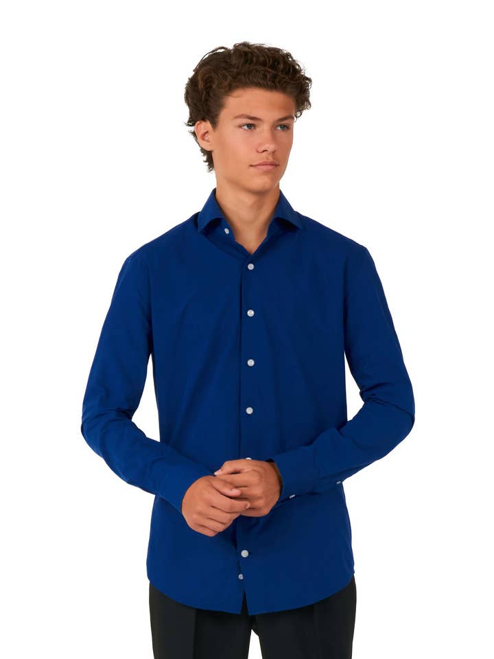 Blue SHIRT LS Navy Royale Teen boys for wholesale on Faire0