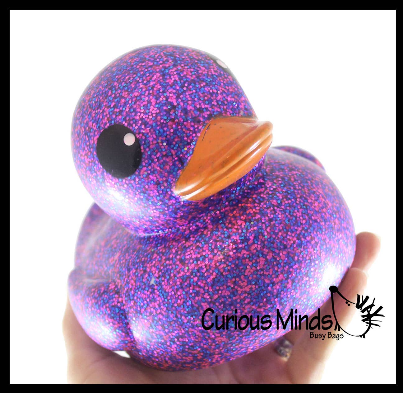 Curious Minds Toys - Wholesale Bath Toy - Baby - 1 Jumbo Glitter Rubber Ducks - Rubber Ducky Duckies - Cute N7