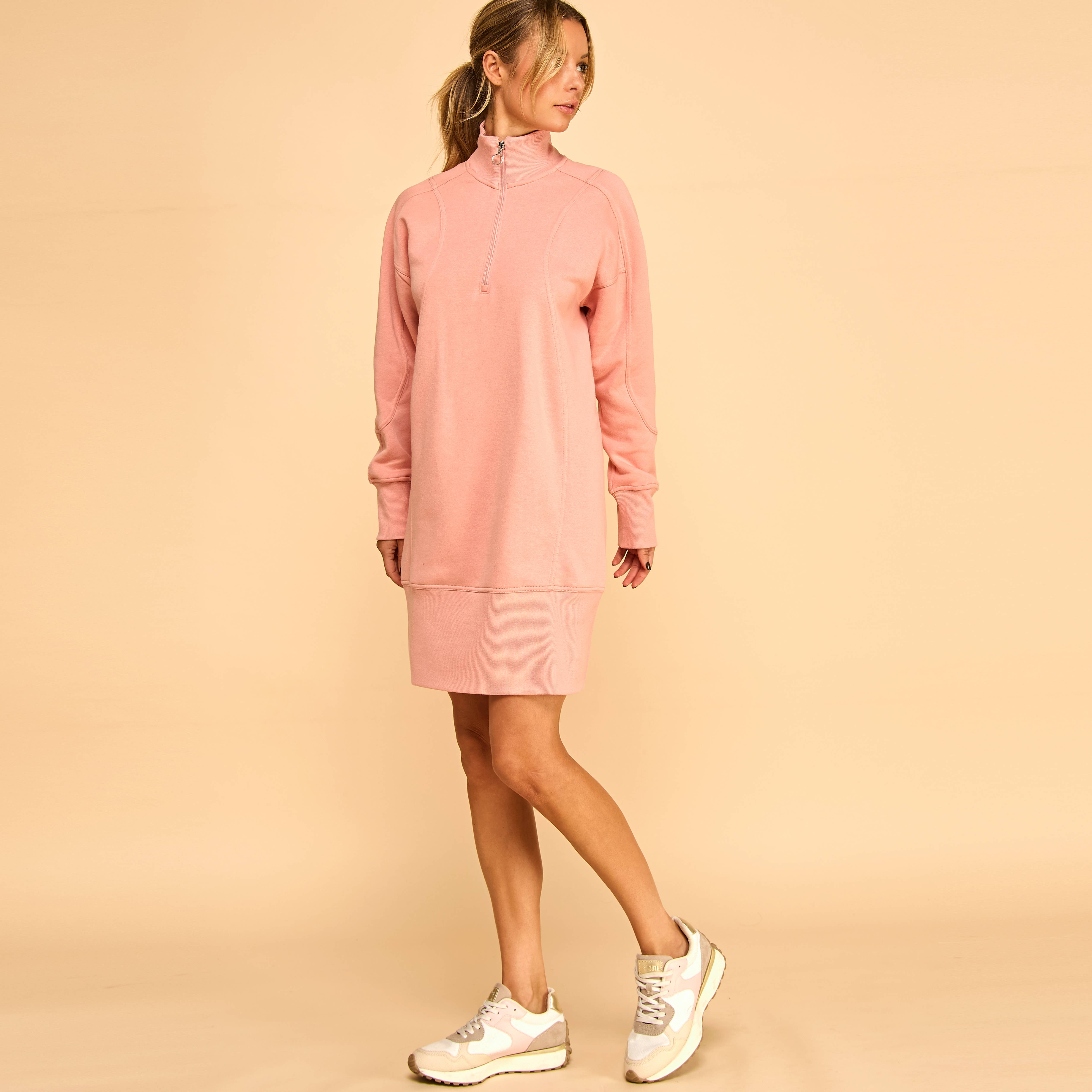 FREEZIA - Vente Robe – femme - SWEAT-SHIRT ZIPPÉ EN TISSU ÉPONGE FRANÇAIS, ROBES DÉCONTRACTÉES-FZ0010-D18