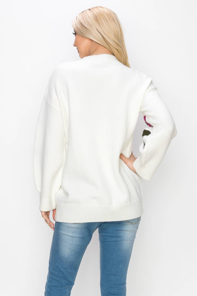 Joh Apparel - Wholesale Pullover-trui - Dames - Scout gebreide gehaakte trui met bloemen10