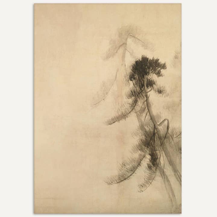 Modern Antique Prints - Wholesale Art Print - Wabi-Sabi Pine Sketch – Timeless Silence in the Mist VII0