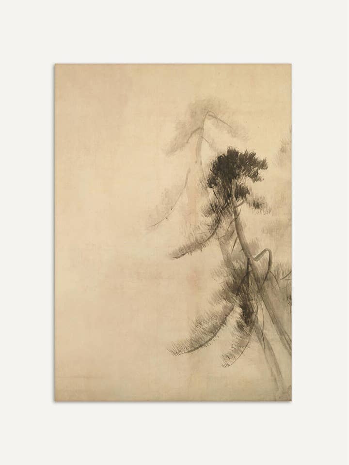 Wabi-Sabi-fyr-skitse – Tidløs stilhed i tågen VII for engroshandel hos Modern Antique Prints