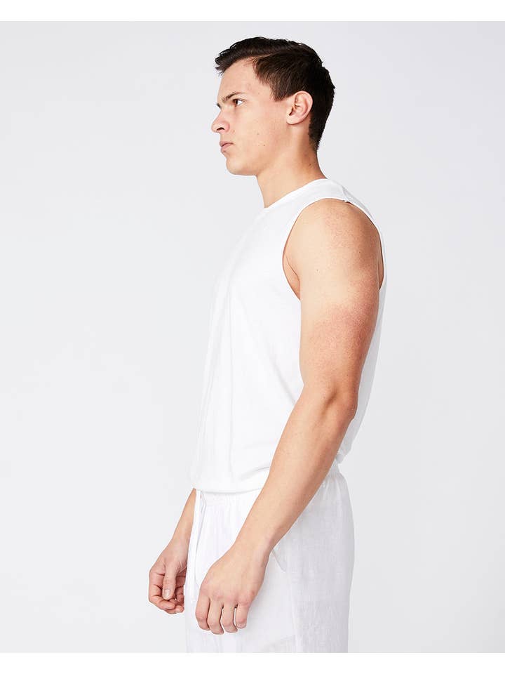 Blanc Chemise Muscle en bambou en vente sur Faire1