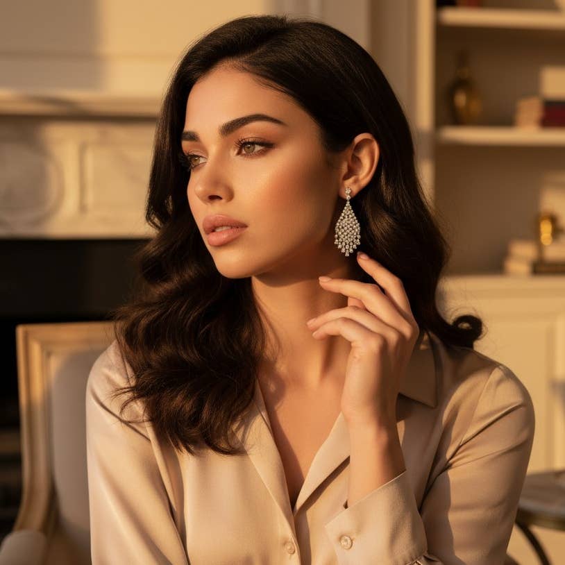 Athena Bridal Jewellery – wholesale Hängande örhängen – CZ KOLLEKTION - VINTAGE KASKAD ÖRHÄNGEN - CZER804 SILVER3