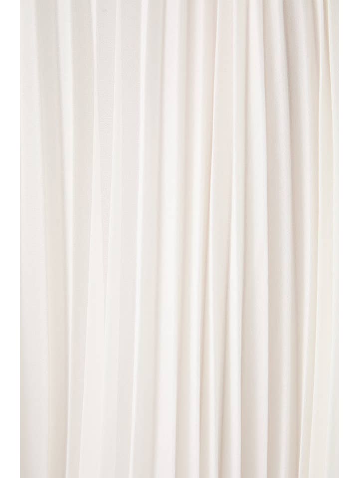 Ecru POCKET FLAP DETAIL PLEATED SKIRT for wholesale on Faire