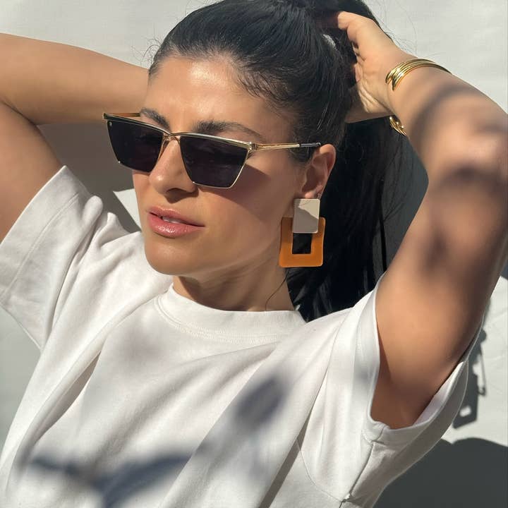 Christina Christi - Wholesale Clip-on earrings - Colorful Square Earrings, Clip On Earrings Women, Geometric4