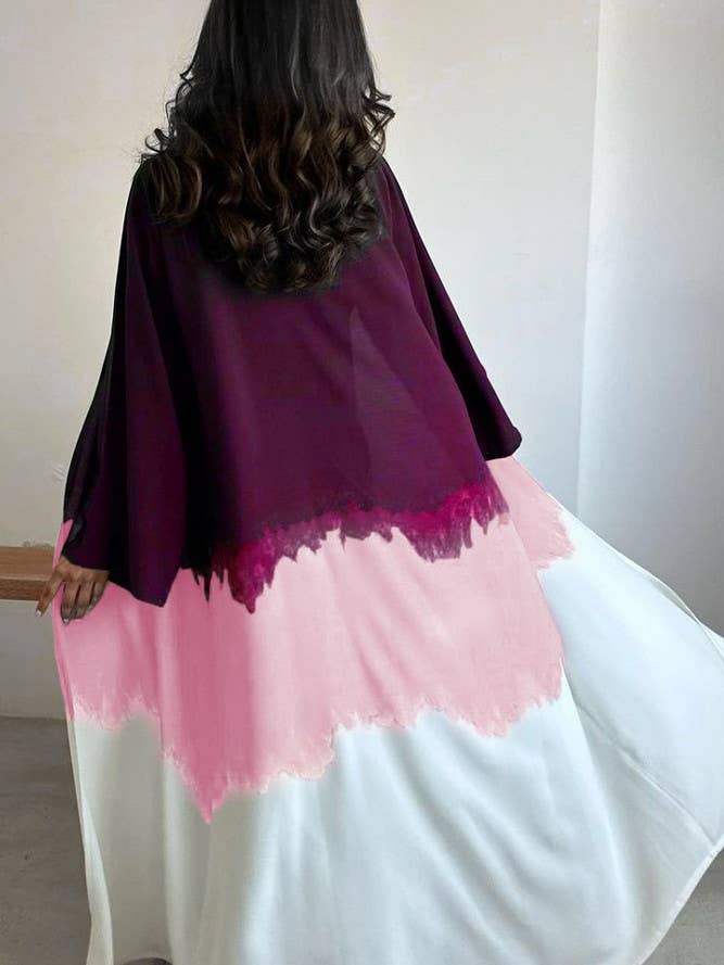 UNISHE - Wholesale Kimono - Women's - Summer Color Block Tie Dye Open Kimono ZK136910