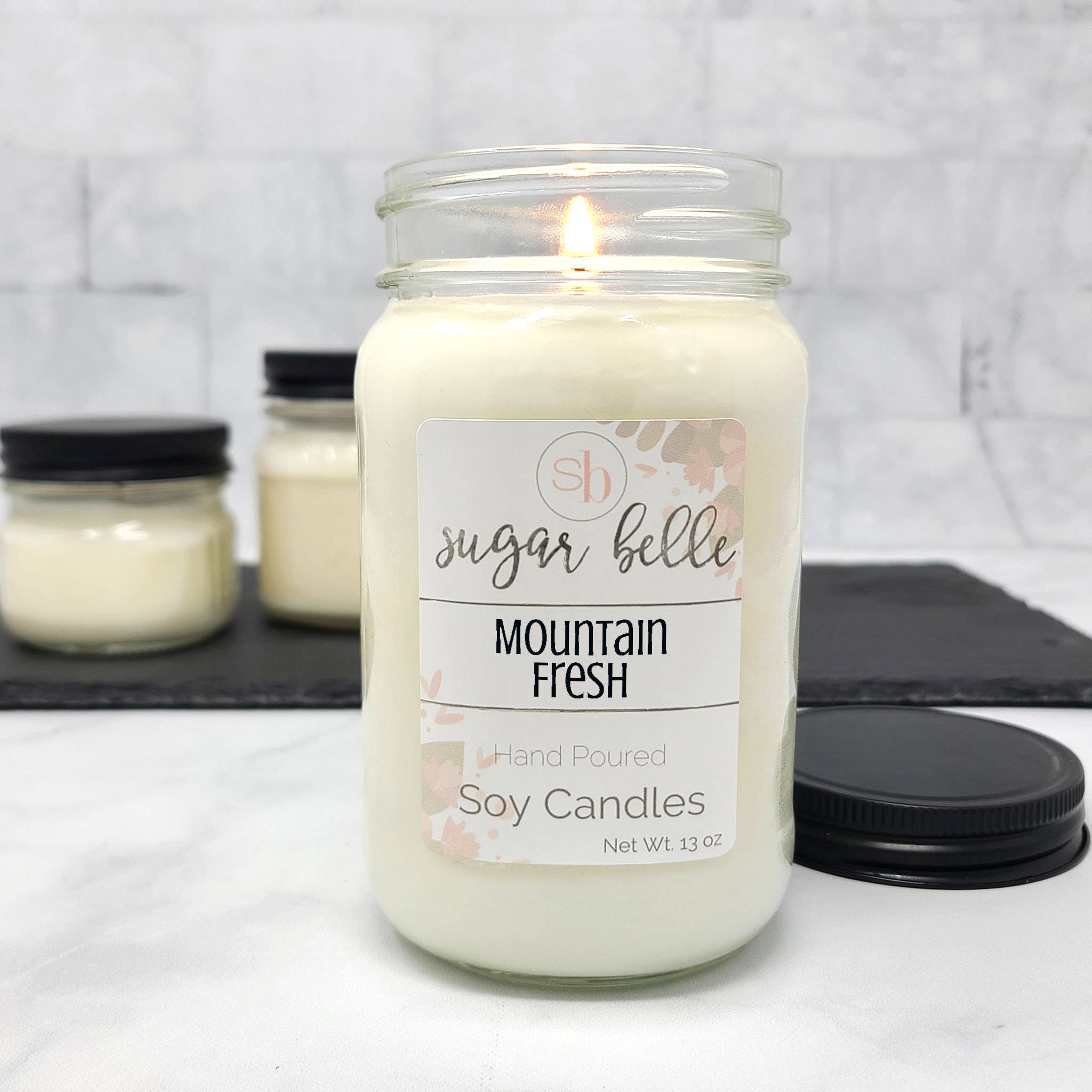 Sugar Belle - Wholesale Jar/Filled Candle - Mountain Fresh Mason Jar Soy Candle1