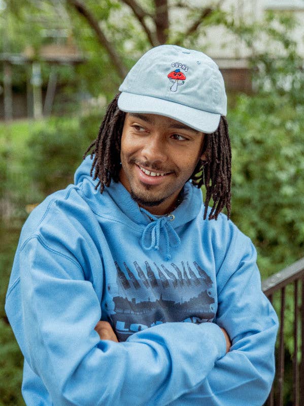 Cap In Blue With Embroidered Bro Shroom for wholesale by Dream But Do Not Sleep