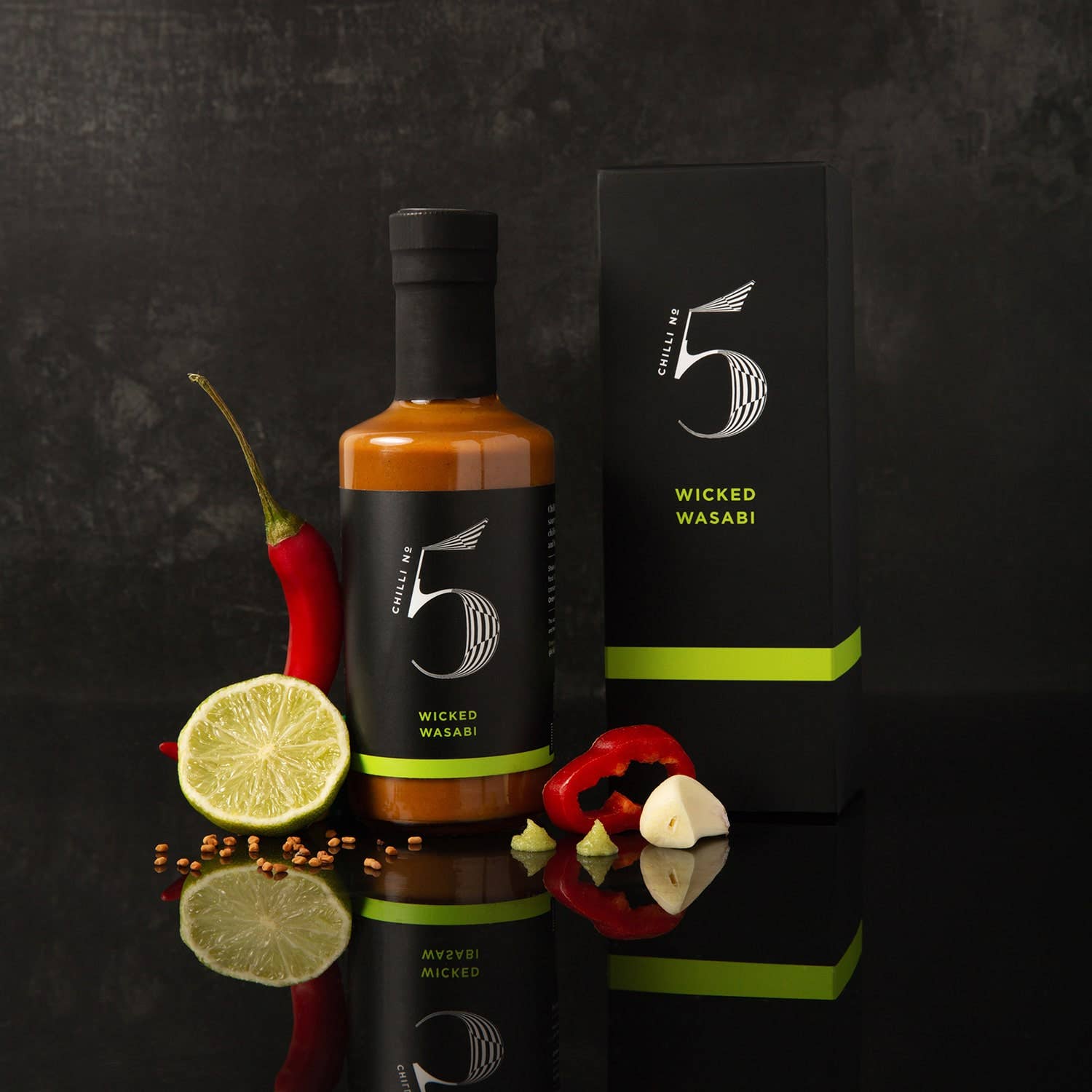 Chilli No. 5 - Wholesale Hot Sauce - Wicked Wasabi - Wasabi Hot Sauce - 200ML - Gourmet Sauce2