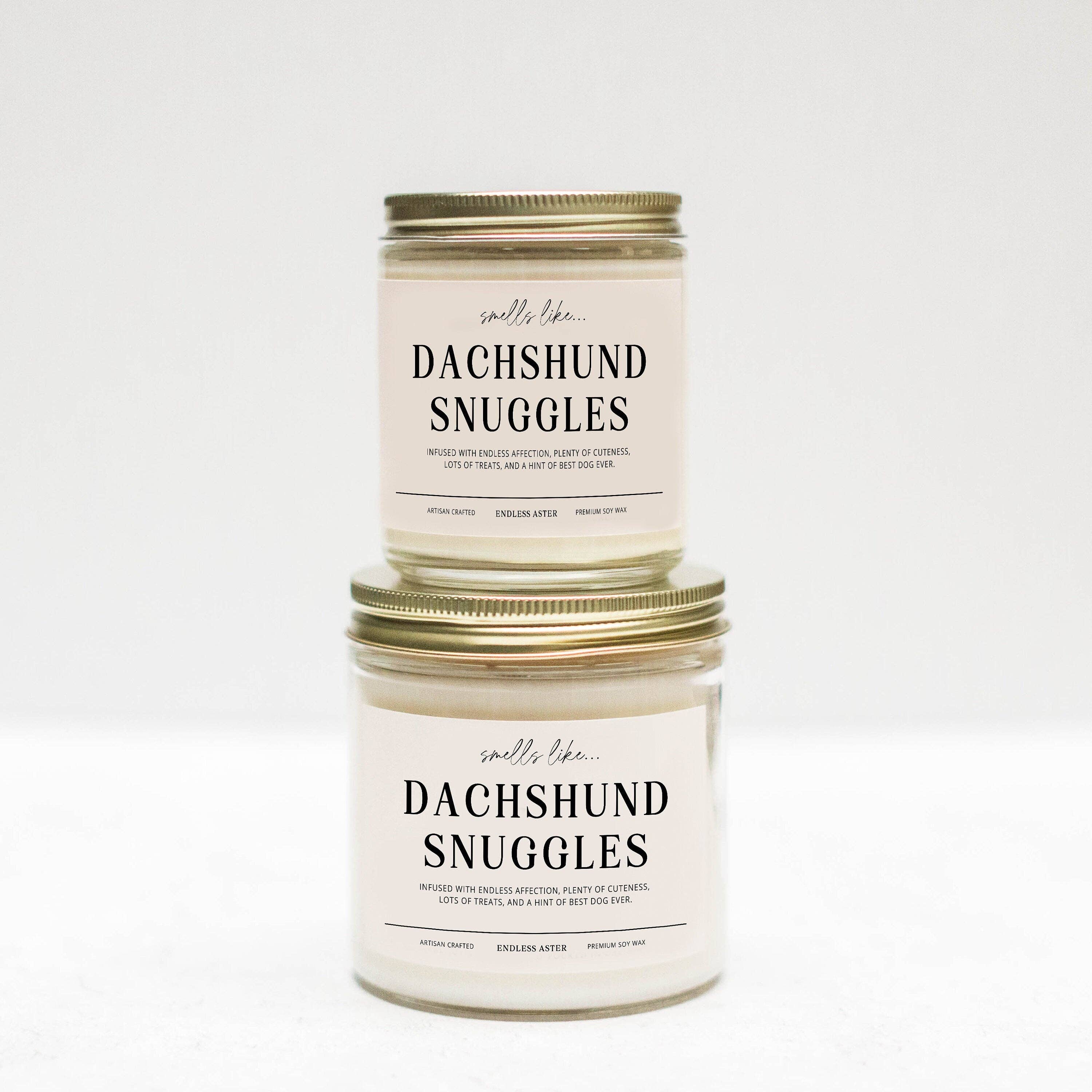Endless Aster – wholesale Jar/filled candle – Dachshund Snuggles - 8, 16 oz Soy Jar Candle, Dog, Pet1