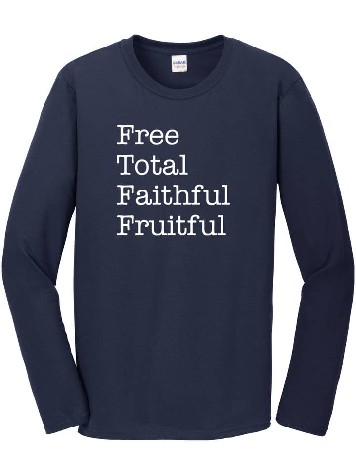 Sock Religious - Wholesale Screen Printed T-Shirt - Unisex - Free Total Faithful Fruitful - Theology of the Body Long Sleeve5