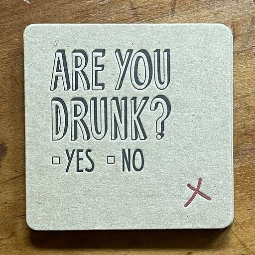 Dessous de verre / Êtes-vous ivre ? pour la vente par Somersault Letterpress