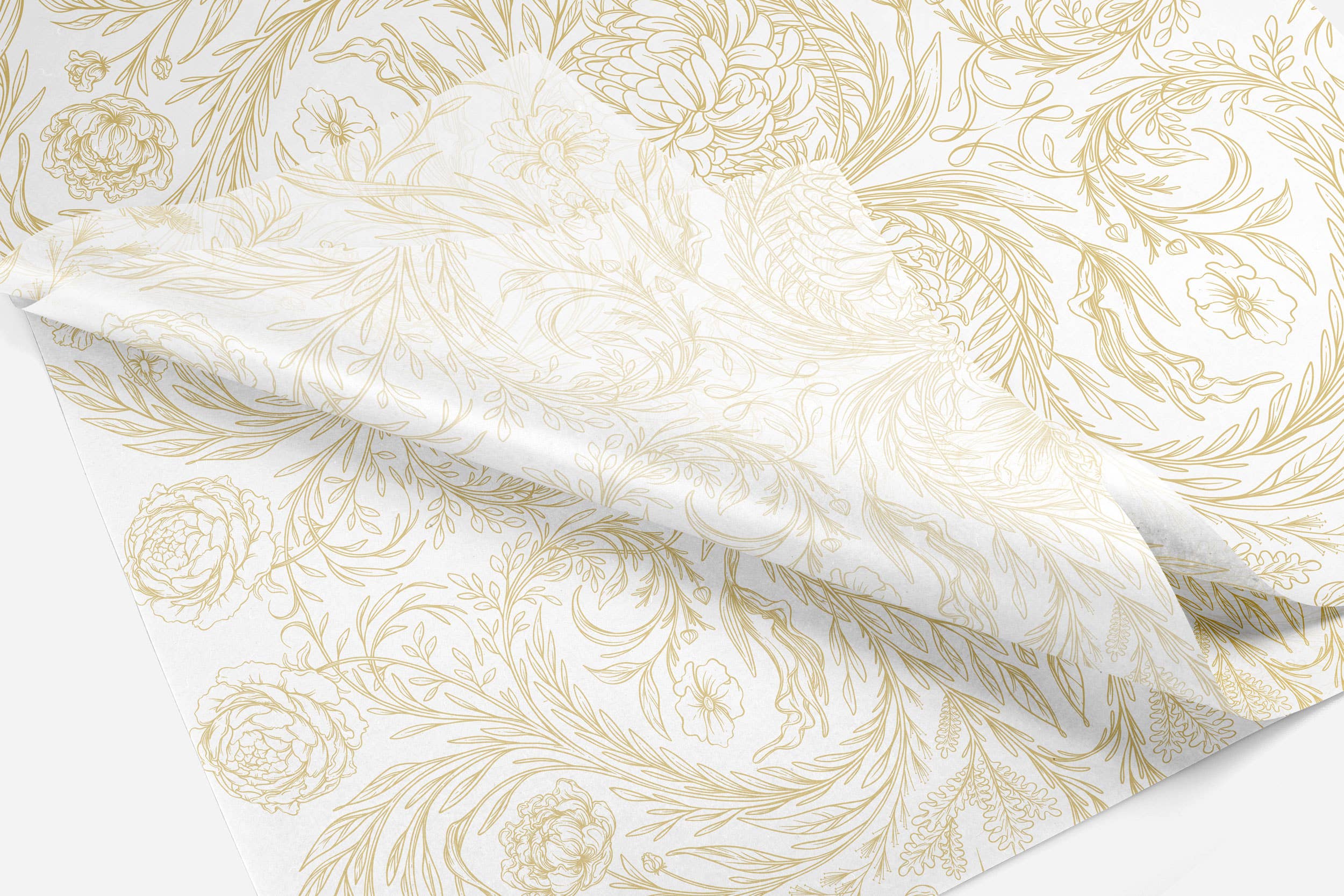Papergem - Wholesale Tissue Paper - "Golden Royal Gardens" Tissue Paper1