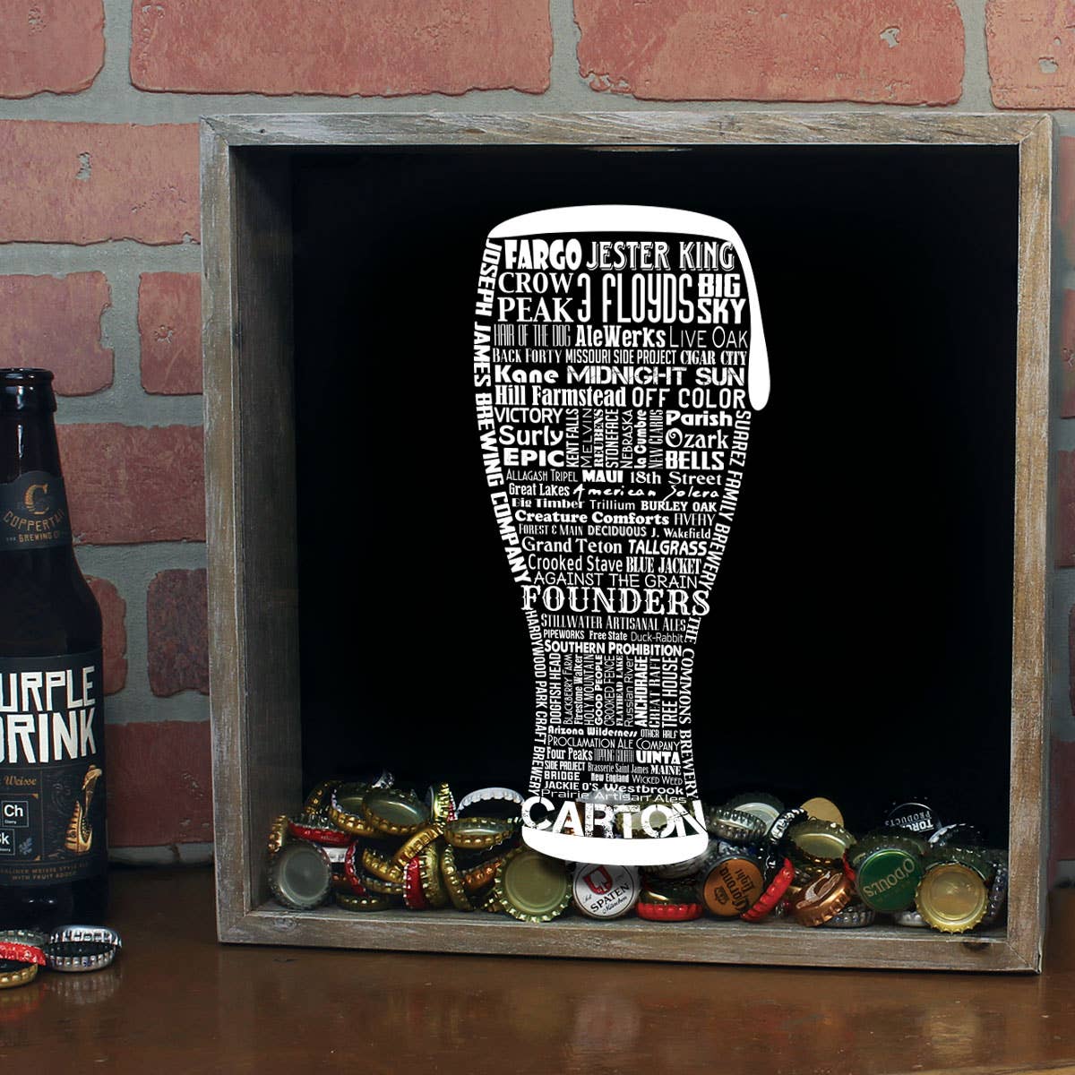 Torched Products – Großhandel 3D-Wandkunst – Cap Collector-Beer Typografie Shadow Box — Farmhouse Antique47