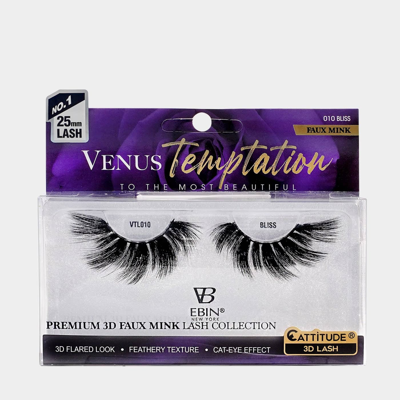 EBIN NEW YORK - Wholesale False/Fake Eyelashes - Venus Temptation 25mm Faux Mink 3D Lashes - BLISS0