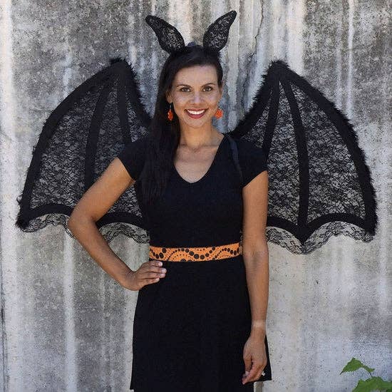 Zucker Feather Products - Vente Déguisement – femme - Ensemble Lg Batwing avec bandeau LED noir4