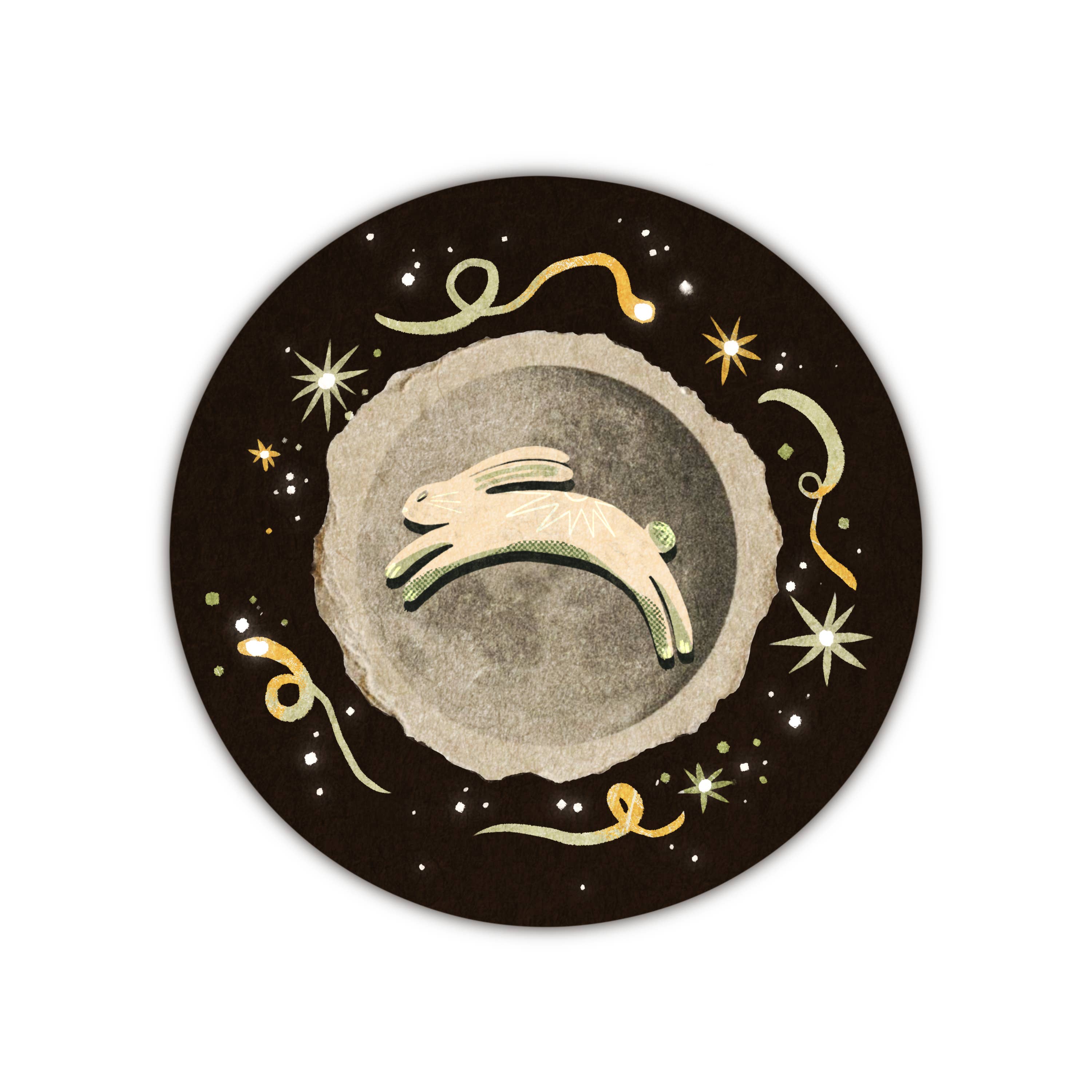 Lione & Sheikh - Wholesale Sticker - Moon Rabbit Glossy Sticker