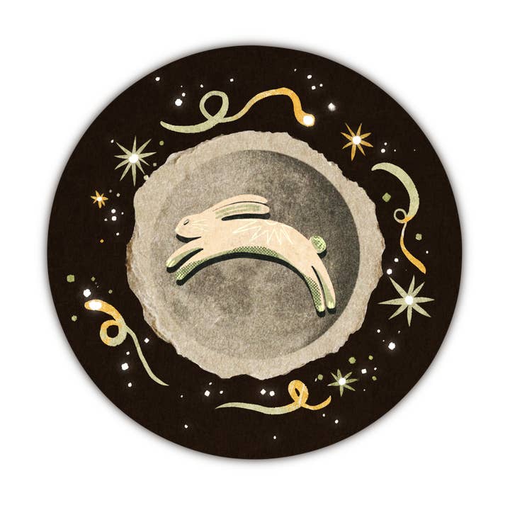 Adesivo Lucido Coniglio Lunare per la vendita all'ingrosso da parte di Lione & Sheikh