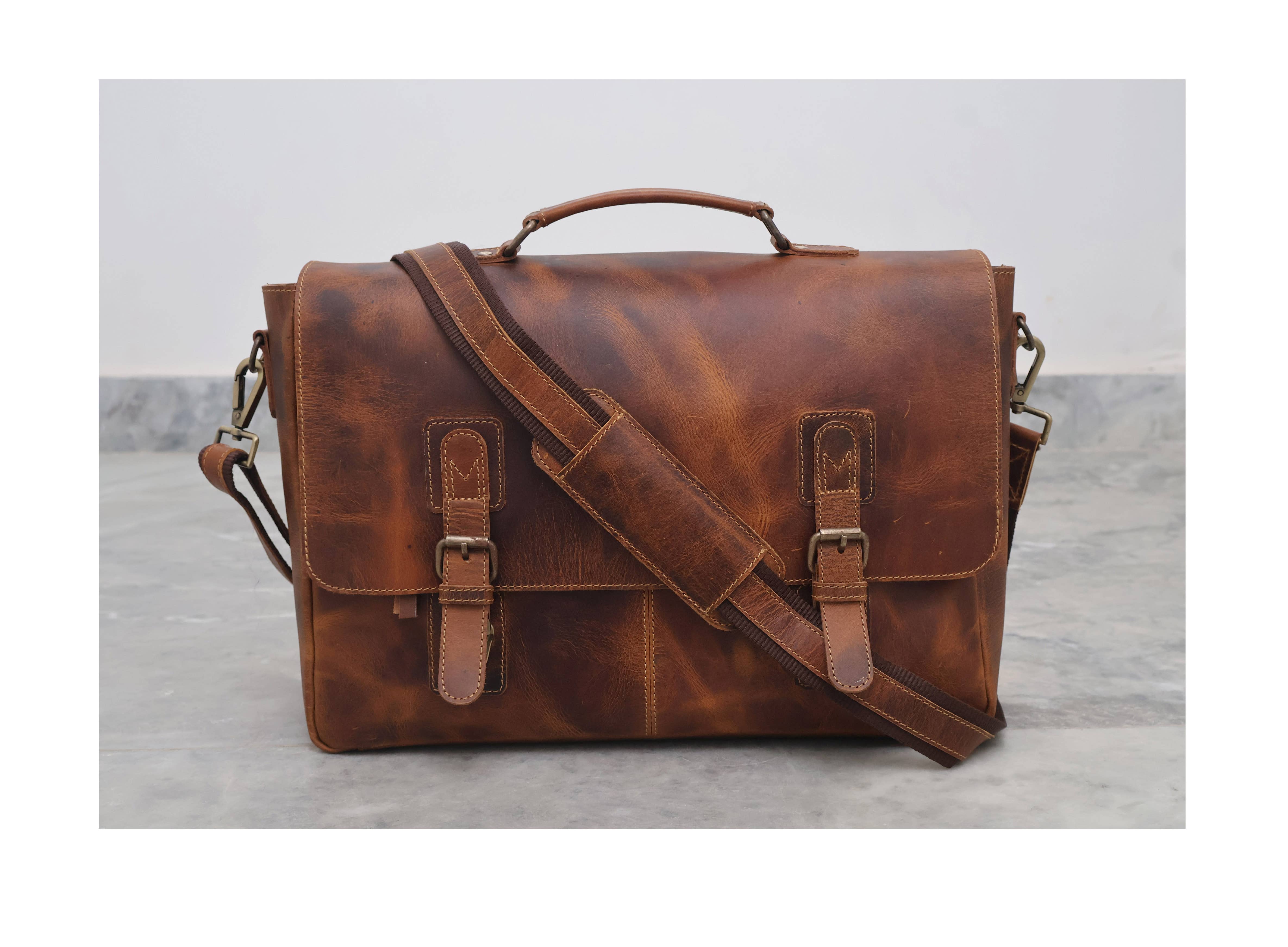 Billion Brothers - Wholesale Messenger Bag - Unisex - Buffalo Leather Satchel Messenger Bag Vintage Laptop Bag