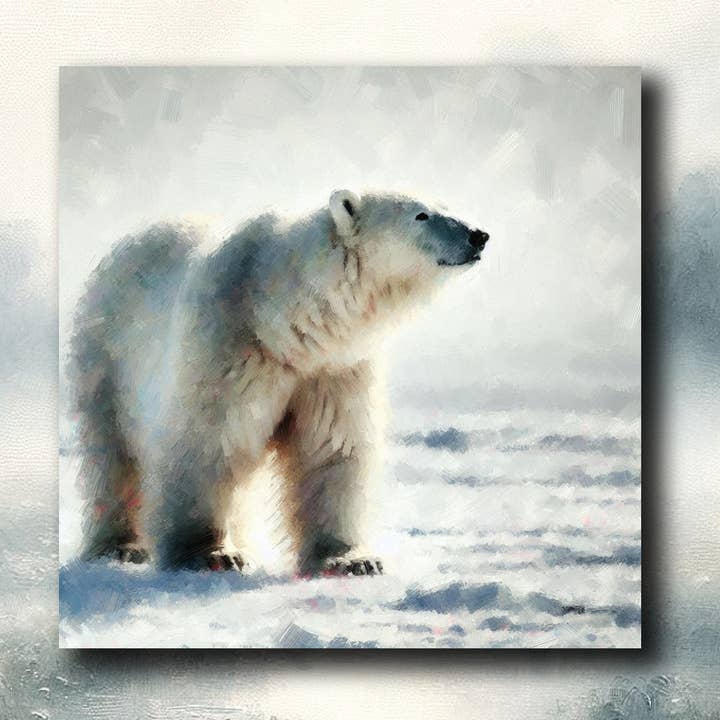 Aimant de réfrigérateur Ours polaire 55x55mm Art sur le réfrigérateur pour la vente par frostedgrey