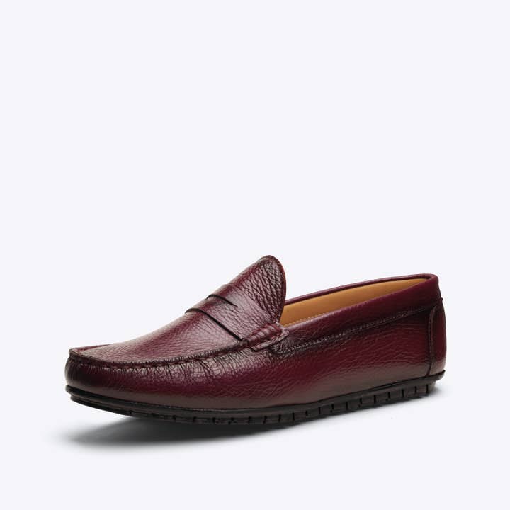 40663/00 - Mocassin Penny bordeaux en cuir pour homme pour la vente par Centenário