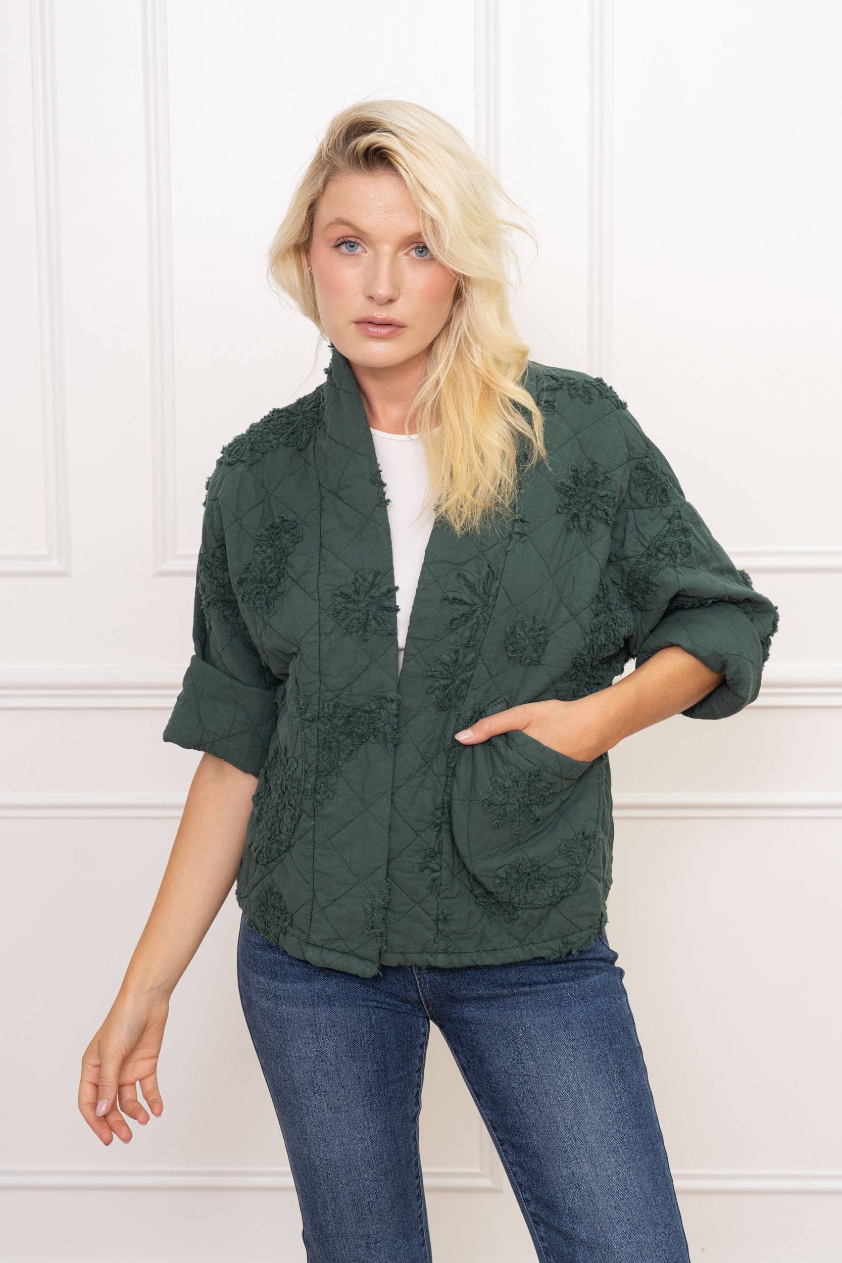 Happy look - Wholesale Jacket - Women's - Women's quilted cotton jacket – 3D embroidery, embossed11