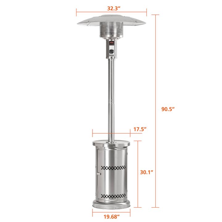 SHINERICH - Wholesale Heat Lamp - Heatmaxx 48,000 BTU Gas Patio Heater Stainless Steel