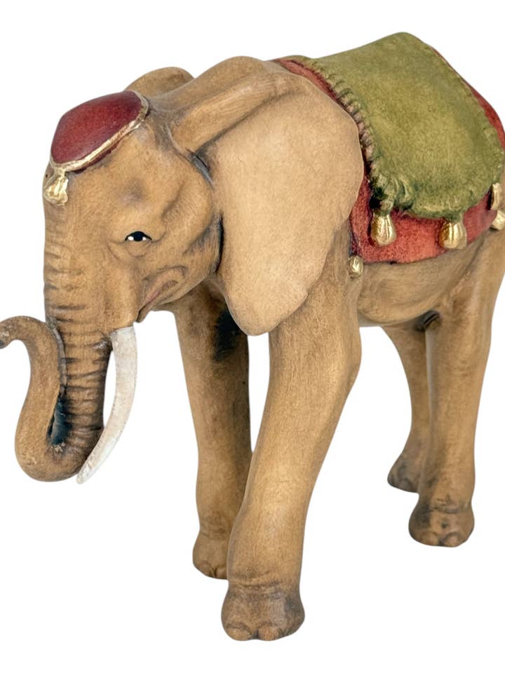 Handgeschnitzter Elefant der Krippe aus Holz | Handwerk Val Gardena für den Großhandel von Dolfi