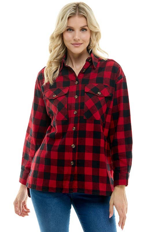 Women's Over Size Plaid Shirts for wholesale on Faire1