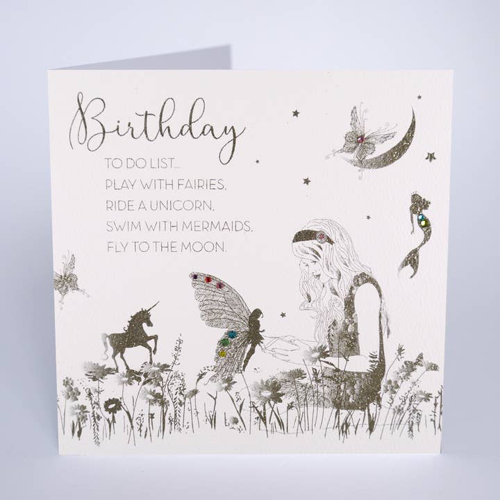 Födelsedagslista Spela med älvor Rida en enhörning... för wholesale av Five Dollar Shake & Counting Stars