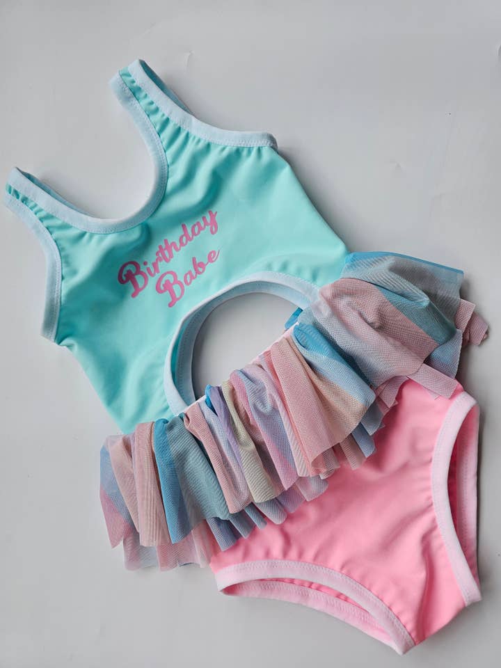 Fancy Shmancy Baby - Wholesale One Piece Swimsuit - Kids - Birthday Babe One piece Swim