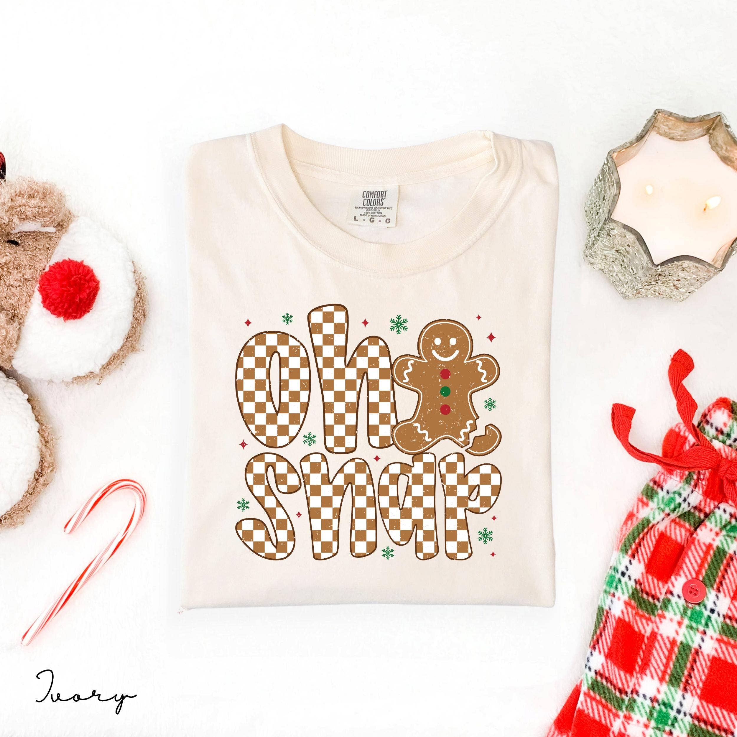 Glaime - Wholesale T-Shirt (Graphic) - Women's - Comfort Colors Oh Snap Shirt, Gingerbread Sweatshirt1