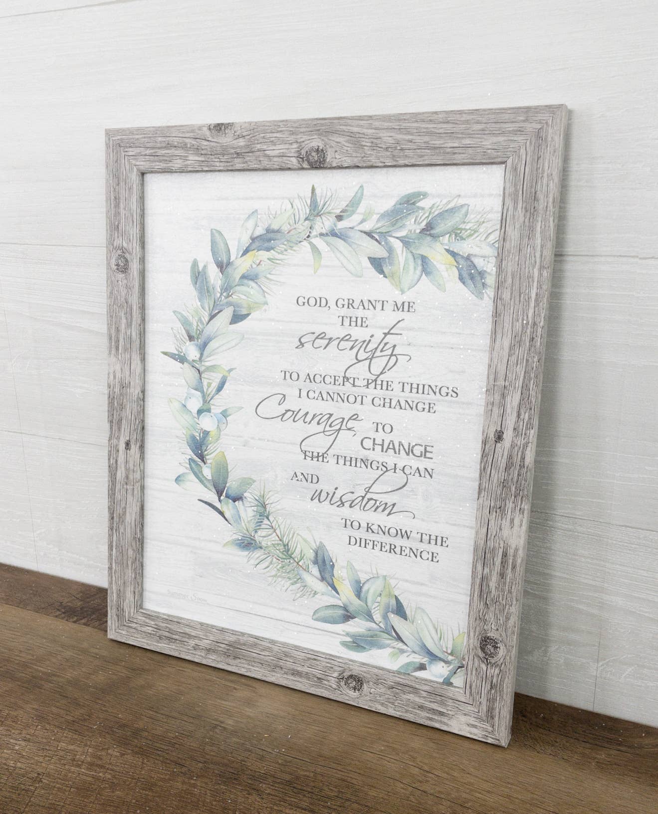 Summer Snow Art - Wholesale Sign - God Grant Me The Serenity Prayer Floral Art Sign Decor1