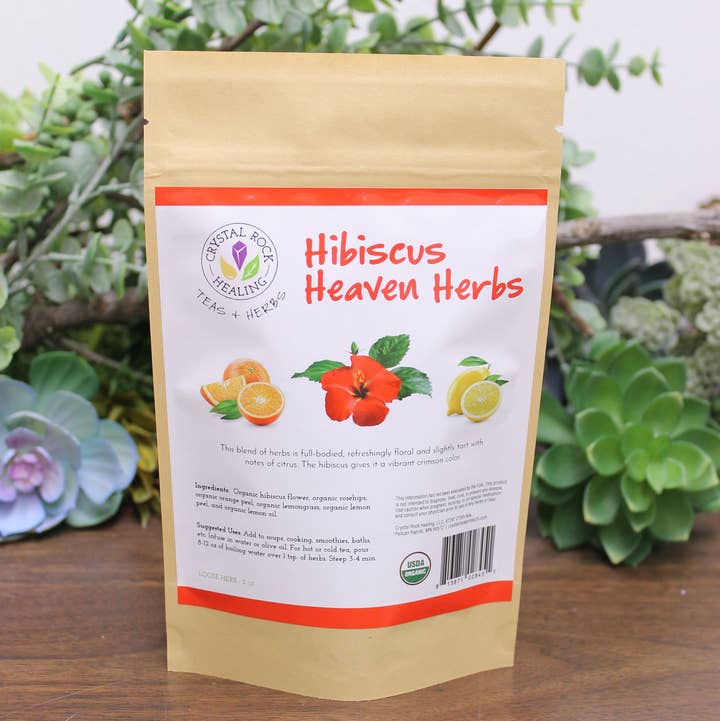 Crystal Rock Healing, LLC - Wholesale Loose Tea - Hibiscus Heaven Loose Herbs 2oz Organic0
