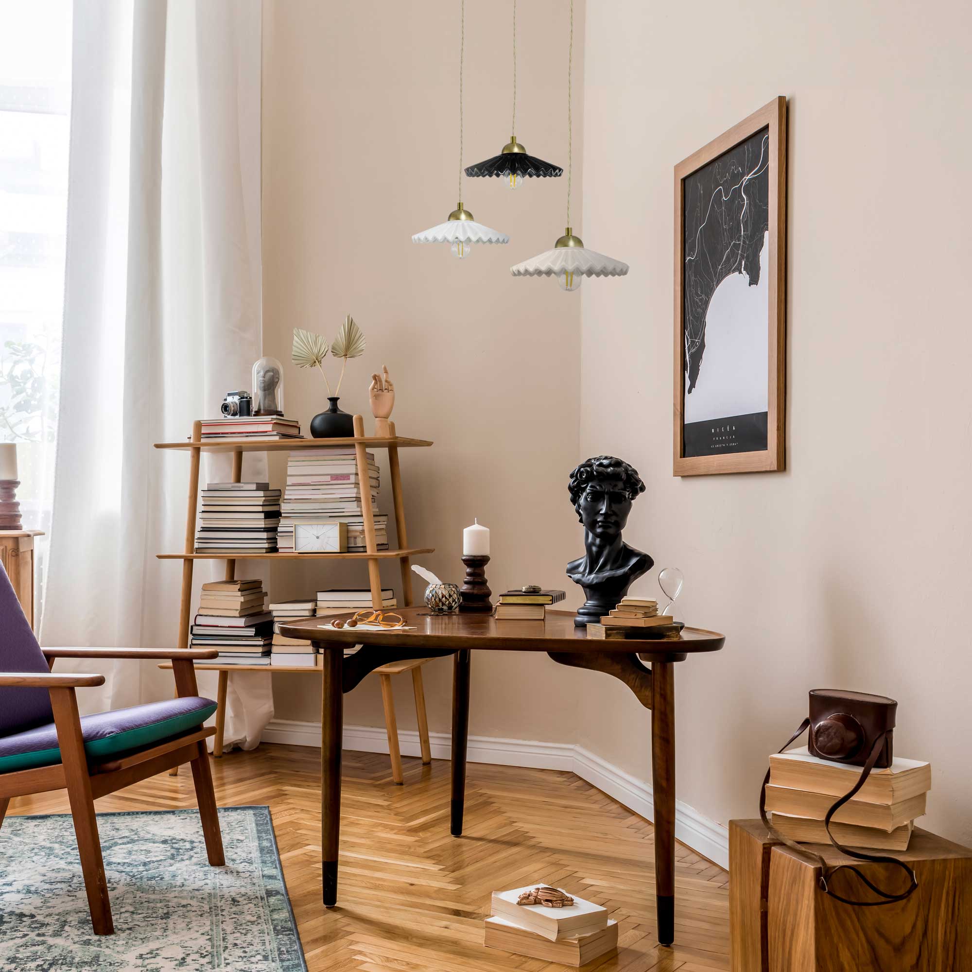 C-Création - Wholesale Chandelier/Hanging Light - Colored ceramic pendant and Babouchka textile cord8