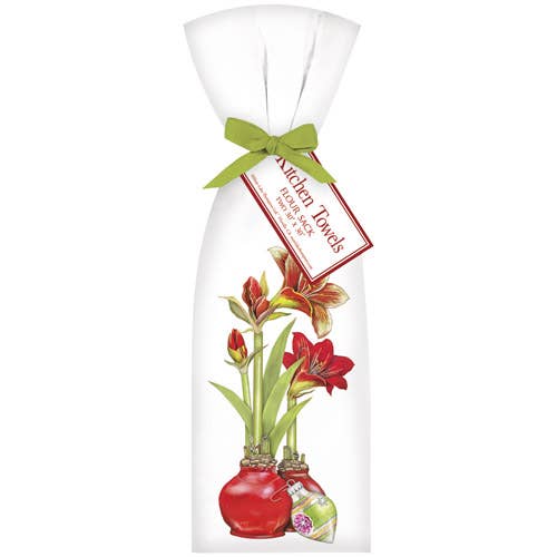 Mary Lake-Thompson Ltd. - Wholesale Tea Towel - Amaryllis Wax Bulb Towel Set