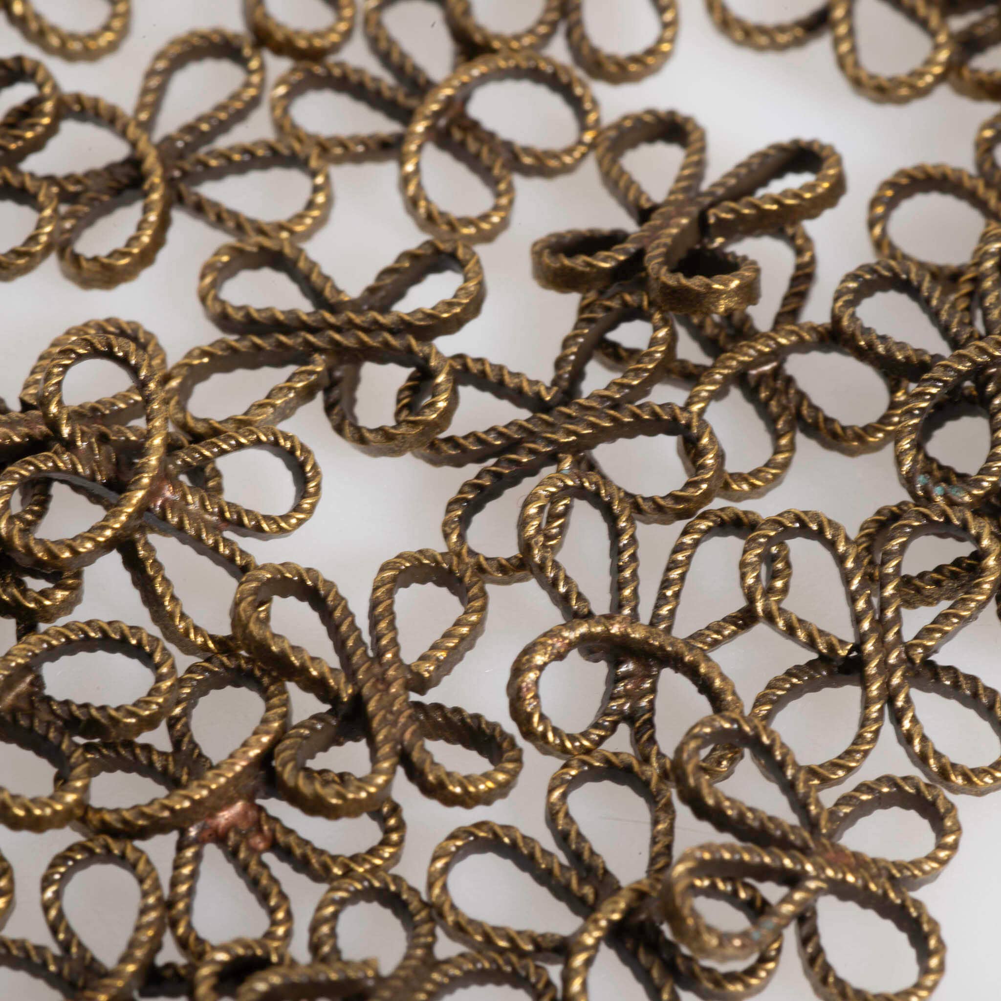 Continental Beads - Wholesale Individual Charm/Pendant - Filigree Flower Connector - Measure 9mm - Available in Multiple Colors - Sold Individually - CON102011