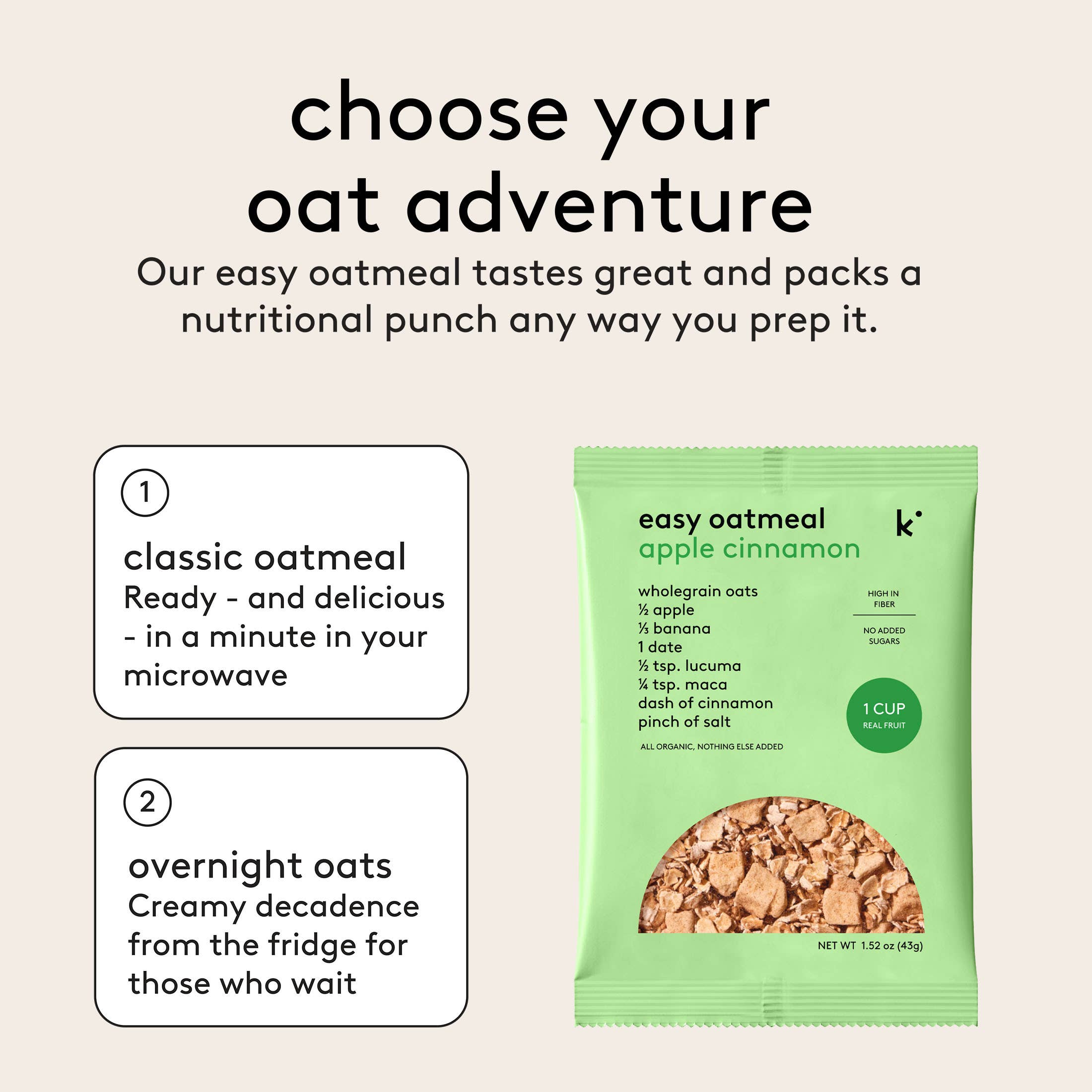 kencko - Wholesale Oats - Apple Cinnamon Organic Fruit Oatmeal Mix (6 cups)5