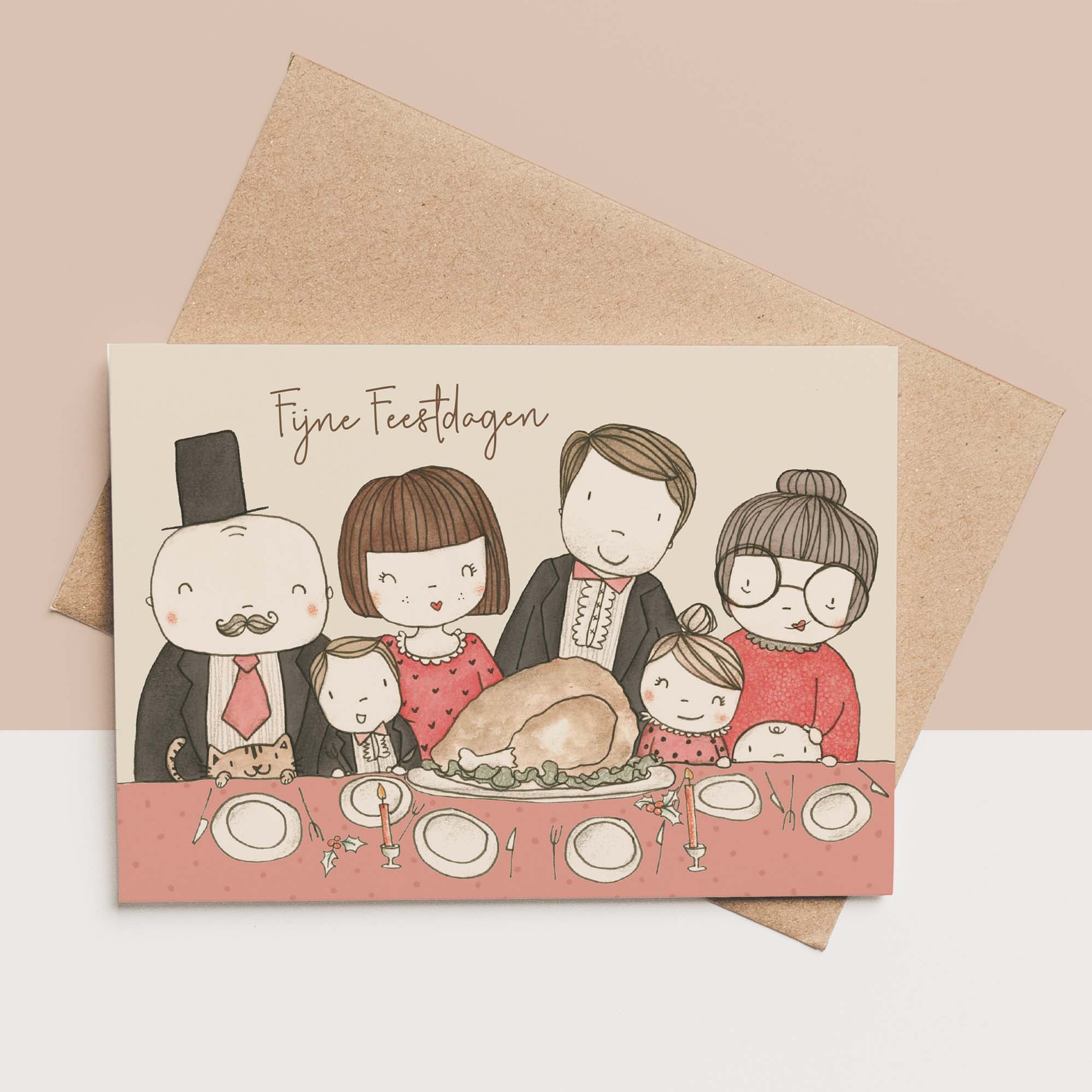 Bruin Geel Card + Envelope - Family Party for wholesale on Faire0