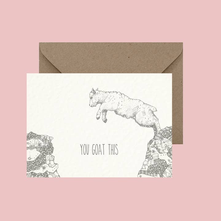 Carte de vœux You Goat This - Pun pour la vente par Little Dot Creations