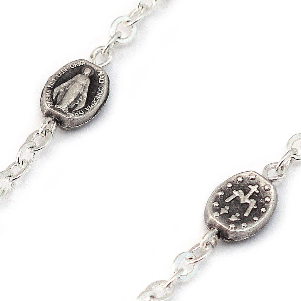 Ghirelli  UsA Inc - Vente Collier de prière en perles - Chapelet Saint Joseph noir et argenté - Perles en bois5