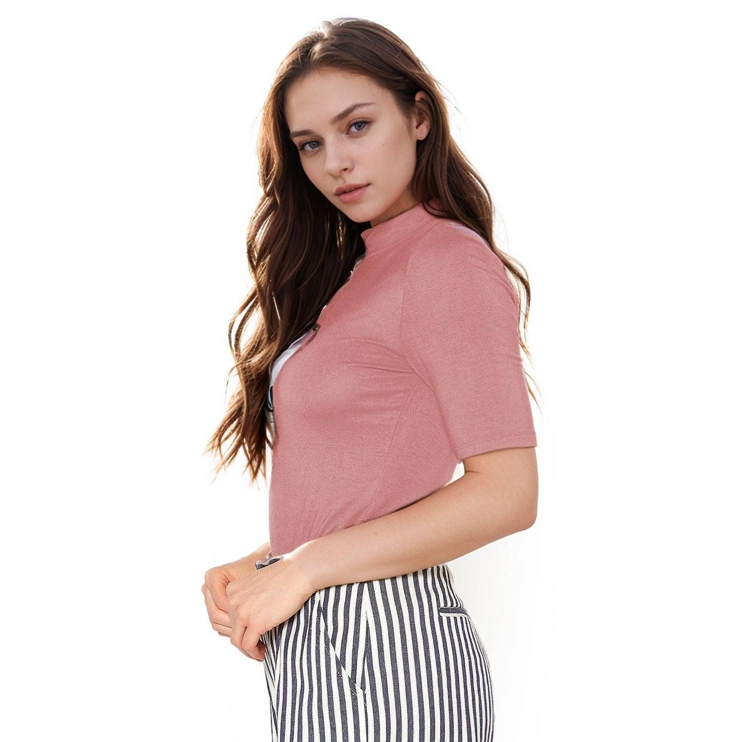 Robin K – Top de malha - Mulher por atacado – Bellatrix Feminino De Manga Tartaruga Justo Top Justo9