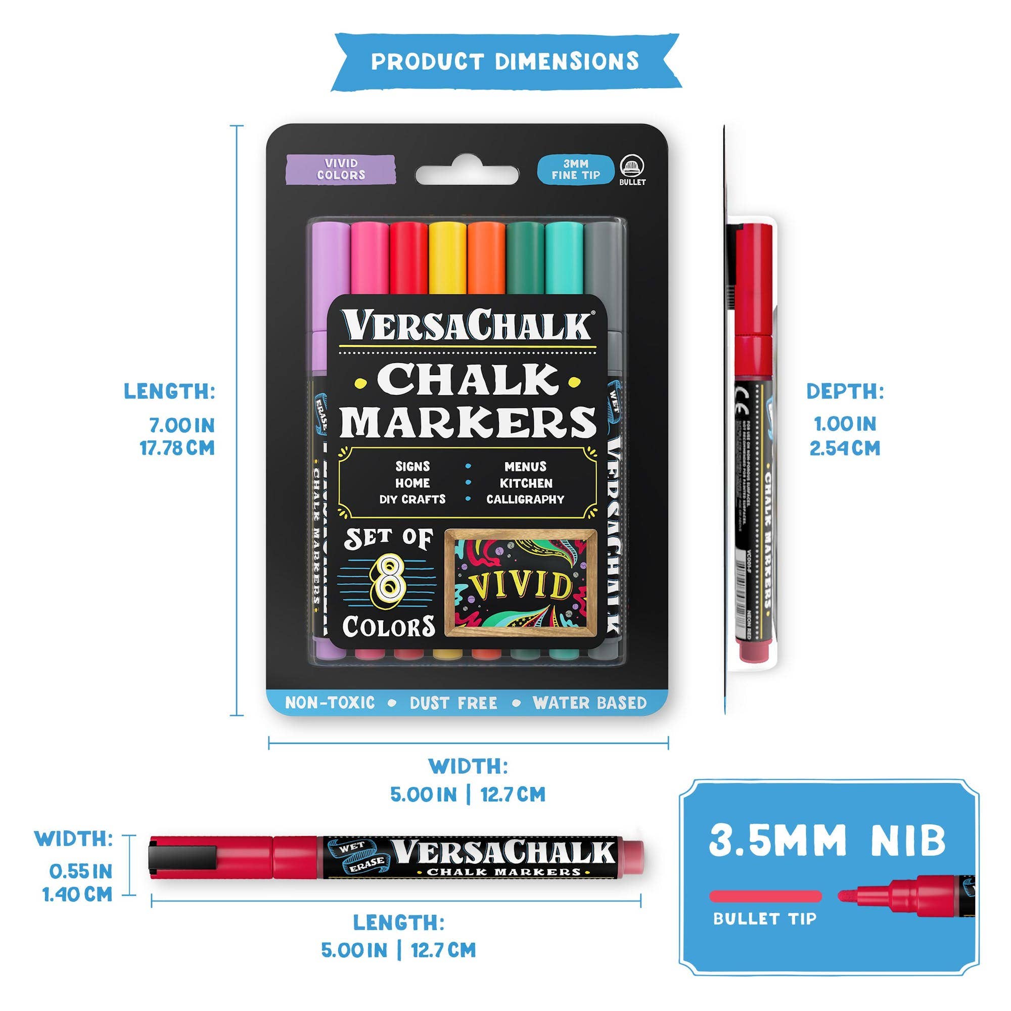VersaChalk – Caneta hidrográfica por atacado – Marcadores de Giz Líquido Vivos VersaChalk2