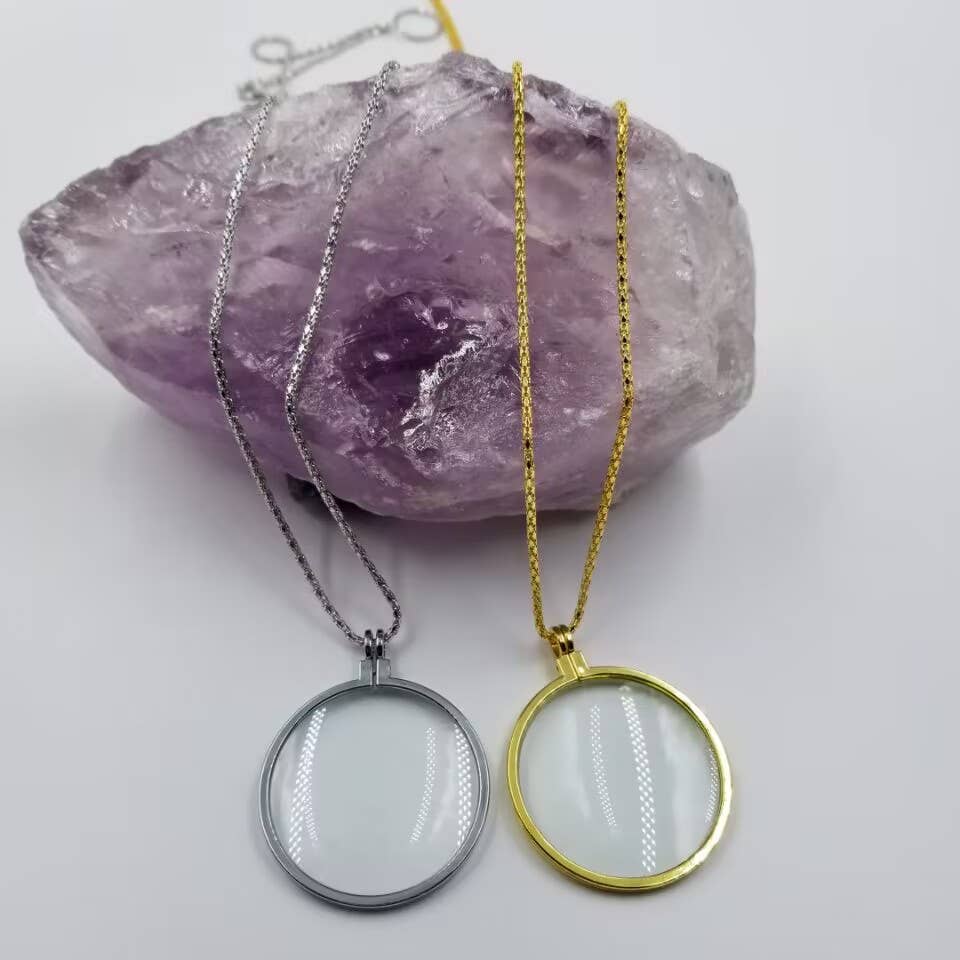 magnolia jewelry - Vendita all'ingrosso Collana con ciondolo/pendaglio - Collana con oggetto rotondo con lente d'ingrandimento, oro o argento2