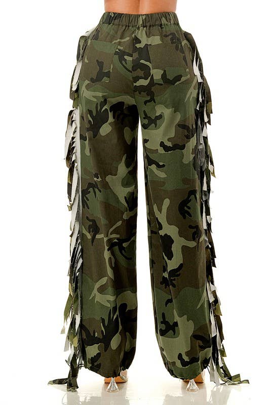 A  Regular Side Tassels Elastic Waistband Cargo Pants for wholesale on Faire3