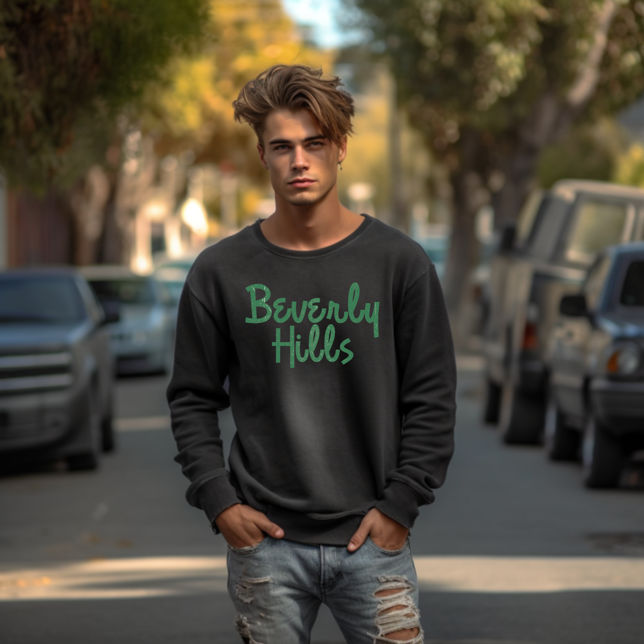 TEELUX - Wholesale Sublimation Transfer - Beverly Hills in Green -  Matte Clear Film Transfer2
