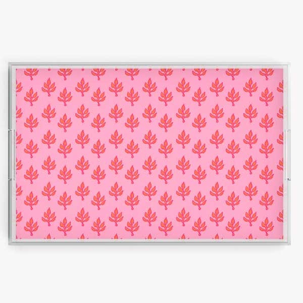 Flora Acrylic Tray | Serving Tray | Dinner Serving Platter for wholesale by Clairebella Personalized Gifts & Pillows